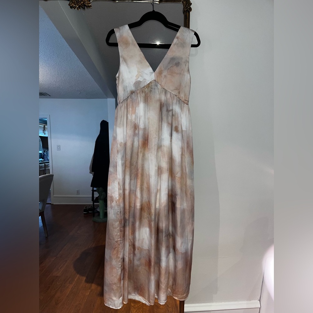 H&M Cream and Brown Maxi Dress